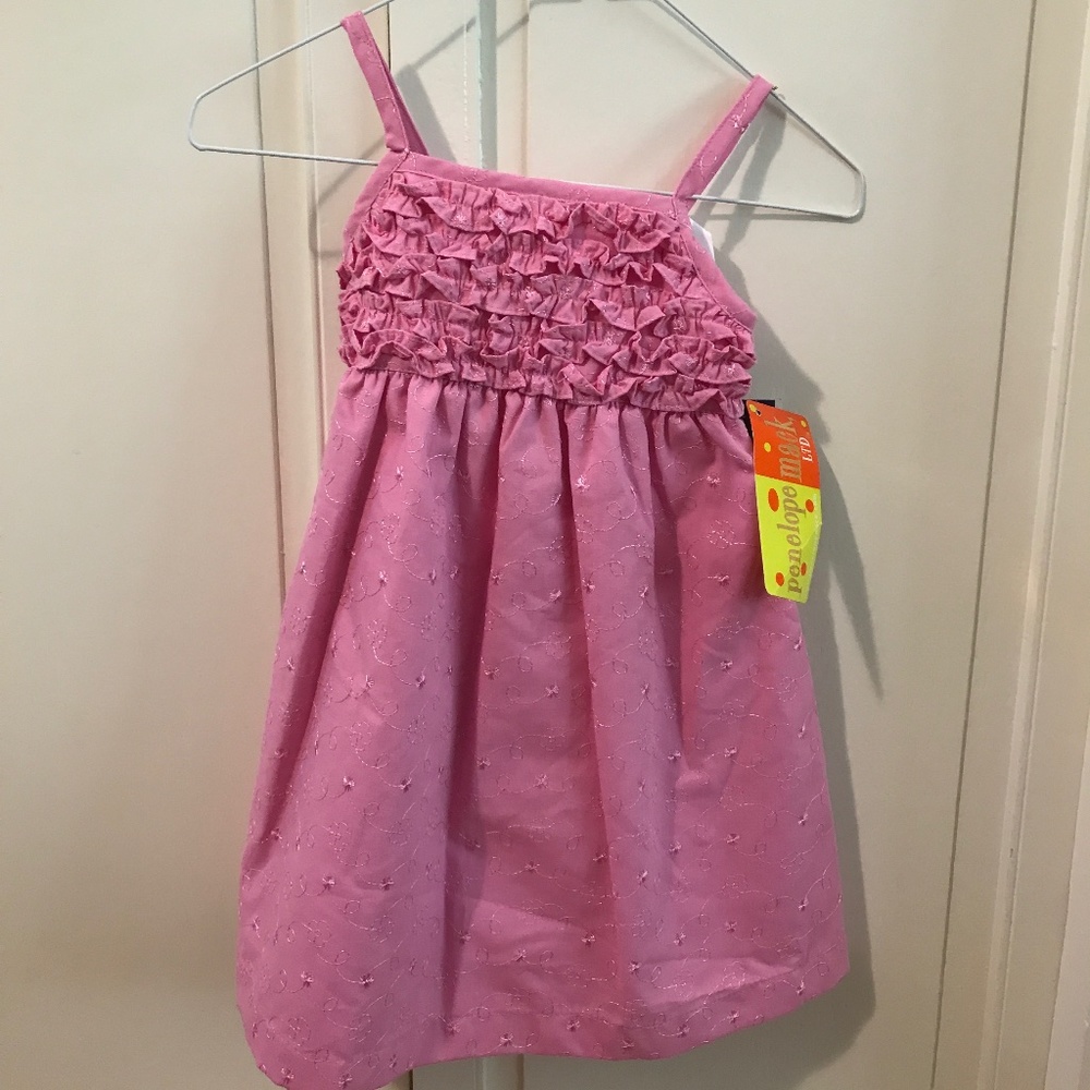 Pink Eyelet Casual Dress Size 2T New With Tags